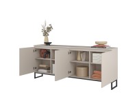 Chest of drawers MODO II 200 cm, cashmere with black onyx Chest of drawers MODO II 200 cm, cashmere with black onyx