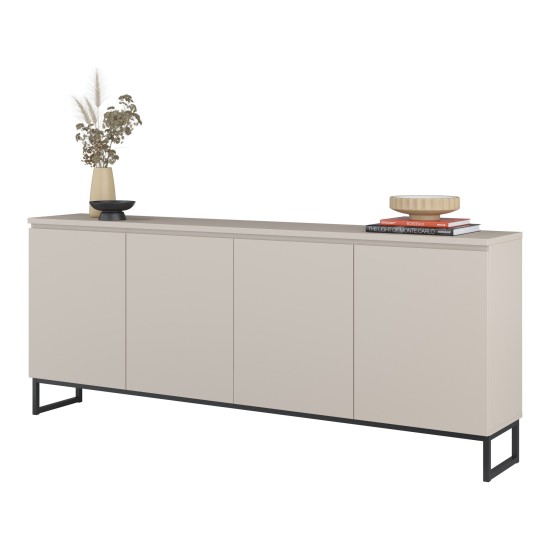 Chest of drawers MODO II 200 cm, cashmere with black onyx Chest of drawers MODO II 200 cm, cashmere with black onyx