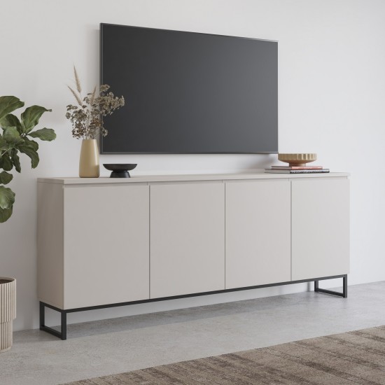 Chest of drawers MODO II 200 cm, cashmere with black onyx Chest of drawers MODO II 200 cm, cashmere with black onyx