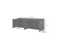 Chest of drawers MODO II 200 cm, black onyx Chest of drawers MODO II 200 cm, black onyx
