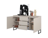 Chest of drawers MODO II 150 cm, cashmere with black onyx Chest of drawers MODO II 150 cm, cashmere with black onyx
