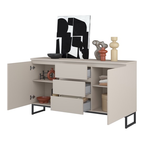 Chest of drawers MODO II 150 cm, cashmere with black onyx Chest of drawers MODO II 150 cm, cashmere with black onyx