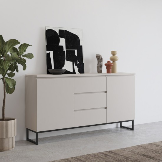 Chest of drawers MODO II 150 cm, cashmere with black onyx Chest of drawers MODO II 150 cm, cashmere with black onyx