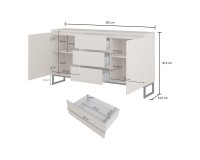 Chest of drawers MODO II 150 cm, cashmere with black onyx Chest of drawers MODO II 150 cm, cashmere with black onyx