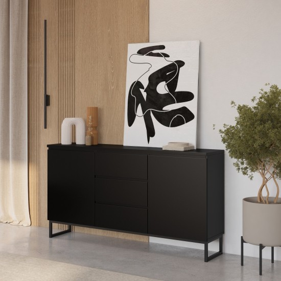Chest of drawers MODO II 150 cm, black onyx Chest of drawers MODO II 150 cm, black onyx