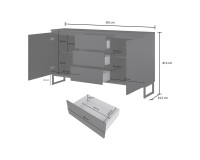 Chest of drawers MODO II 150 cm, black onyx Chest of drawers MODO II 150 cm, black onyx