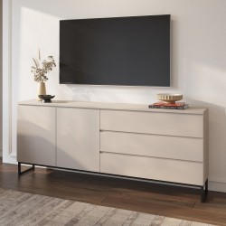 Chest of drawers MODO II 200 cm with drawers, cashmere with black onyx Chest of drawers MODO II 200 cm with drawers, cashmere with black onyx