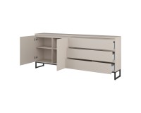 Chest of drawers MODO II 200 cm with drawers, cashmere with black onyx Chest of drawers MODO II 200 cm with drawers, cashmere with black onyx