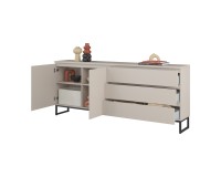 Chest of drawers MODO II 200 cm with drawers, cashmere with black onyx Chest of drawers MODO II 200 cm with drawers, cashmere with black onyx