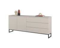 Chest of drawers MODO II 200 cm with drawers, cashmere with black onyx Chest of drawers MODO II 200 cm with drawers, cashmere with black onyx