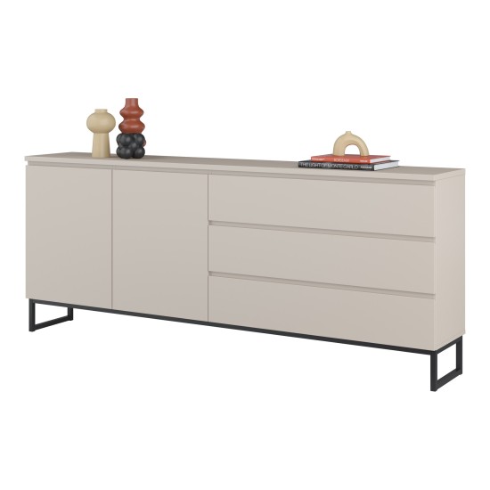 Chest of drawers MODO II 200 cm with drawers, cashmere with black onyx Chest of drawers MODO II 200 cm with drawers, cashmere with black onyx