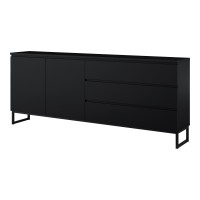 Chest of drawers MODO II 200 cm with drawers, black onyx