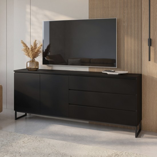 Chest of drawers MODO II 200 cm with drawers, black onyx Chest of drawers MODO II 200 cm with drawers, black onyx