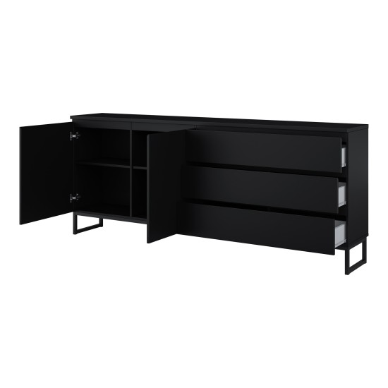 Chest of drawers MODO II 200 cm with drawers, black onyx Chest of drawers MODO II 200 cm with drawers, black onyx
