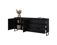 Chest of drawers MODO II 200 cm with drawers, black onyx Chest of drawers MODO II 200 cm with drawers, black onyx