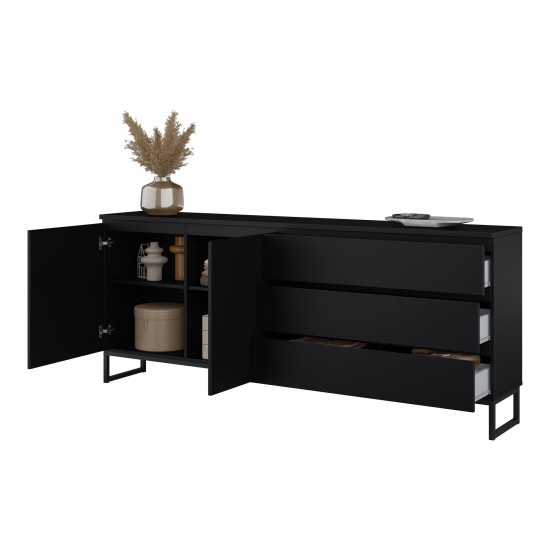 Chest of drawers MODO II 200 cm with drawers, black onyx Chest of drawers MODO II 200 cm with drawers, black onyx