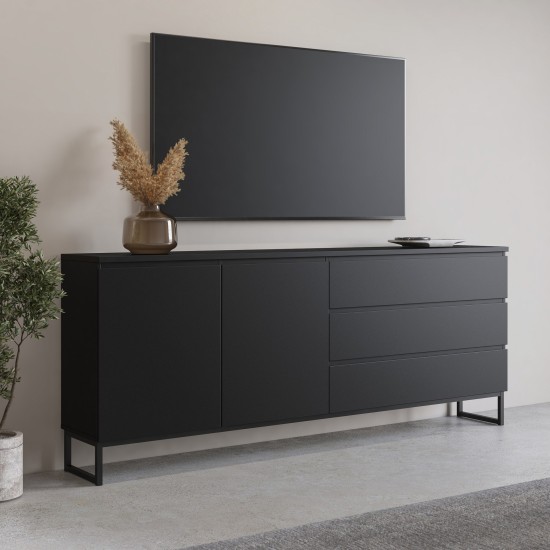 Chest of drawers MODO II 200 cm with drawers, black onyx Chest of drawers MODO II 200 cm with drawers, black onyx