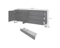 Chest of drawers MODO II 200 cm with drawers, black onyx Chest of drawers MODO II 200 cm with drawers, black onyx