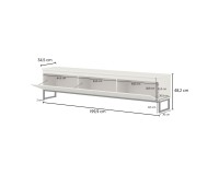 TV unit MODO II 200 cm, cashmere with black onyx TV unit MODO II 200 cm, cashmere with black onyx