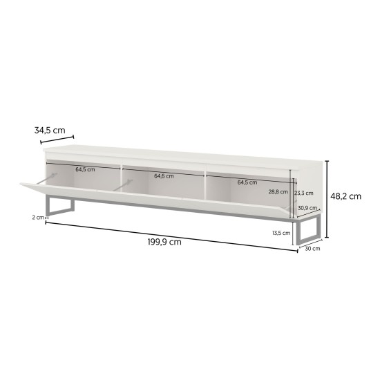 TV unit MODO II 200 cm, cashmere with black onyx TV unit MODO II 200 cm, cashmere with black onyx