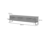TV unit MODO II 200 cm, black onyx TV unit MODO II 200 cm, black onyx