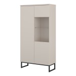 Display cabinet MODO II 80 cm, cashmere with black onyx