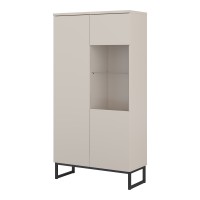 Display cabinet MODO II 80 cm, cashmere with black onyx