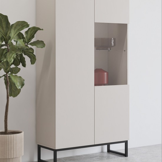 Display cabinet MODO II 80 cm, cashmere with black onyx Display cabinet MODO II 80 cm, cashmere with black onyx