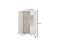 Display cabinet MODO II 80 cm, cashmere with black onyx Display cabinet MODO II 80 cm, cashmere with black onyx