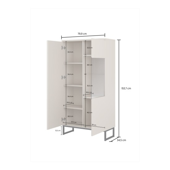 Display cabinet MODO II 80 cm, cashmere with black onyx Display cabinet MODO II 80 cm, cashmere with black onyx