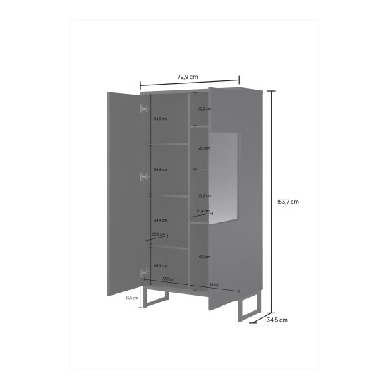 Display cabinet MODO II 80 cm, black onyx Display cabinet MODO II 80 cm, black onyx
