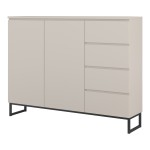 Tall chest of drawers MODO II 150 cm, cashmere with black onyx