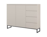 Tall chest of drawers MODO II 150 cm, cashmere with black onyx Tall chest of drawers MODO II 150 cm, cashmere with black onyx