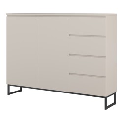 Tall chest of drawers MODO II 150 cm, cashmere with black onyx Tall chest of drawers MODO II 150 cm, cashmere with black onyx