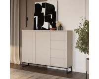 Tall chest of drawers MODO II 150 cm, cashmere with black onyx Tall chest of drawers MODO II 150 cm, cashmere with black onyx