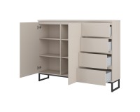 Tall chest of drawers MODO II 150 cm, cashmere with black onyx Tall chest of drawers MODO II 150 cm, cashmere with black onyx