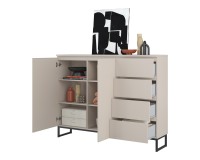 Tall chest of drawers MODO II 150 cm, cashmere with black onyx Tall chest of drawers MODO II 150 cm, cashmere with black onyx