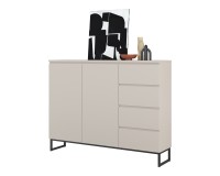 Tall chest of drawers MODO II 150 cm, cashmere with black onyx Tall chest of drawers MODO II 150 cm, cashmere with black onyx