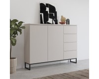 Tall chest of drawers MODO II 150 cm, cashmere with black onyx Tall chest of drawers MODO II 150 cm, cashmere with black onyx
