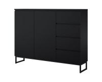 Tall chest of drawers MODO II 150 cm, black onyx Tall chest of drawers MODO II 150 cm, black onyx