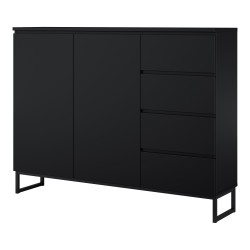 Tall chest of drawers MODO II 150 cm, black onyx Tall chest of drawers MODO II 150 cm, black onyx