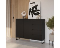 Tall chest of drawers MODO II 150 cm, black onyx Tall chest of drawers MODO II 150 cm, black onyx