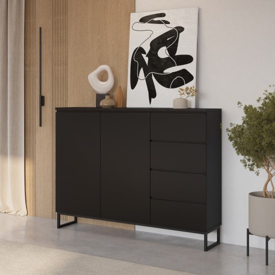 Tall chest of drawers MODO II 150 cm, black onyx Tall chest of drawers MODO II 150 cm, black onyx