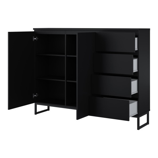 Tall chest of drawers MODO II 150 cm, black onyx Tall chest of drawers MODO II 150 cm, black onyx