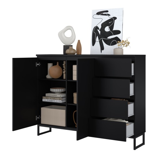 Tall chest of drawers MODO II 150 cm, black onyx Tall chest of drawers MODO II 150 cm, black onyx