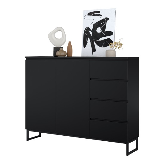 Tall chest of drawers MODO II 150 cm, black onyx Tall chest of drawers MODO II 150 cm, black onyx