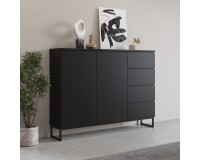 Tall chest of drawers MODO II 150 cm, black onyx Tall chest of drawers MODO II 150 cm, black onyx