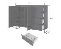 Tall chest of drawers MODO II 150 cm, black onyx Tall chest of drawers MODO II 150 cm, black onyx