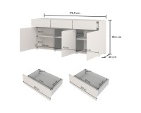 שידה CROSS Helvetia 180, קשמיר עם שחור אוניקס שידה CROSS Helvetia 180, קשמיר עם שחור אוניקס