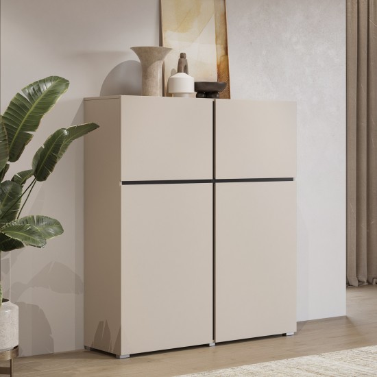 Tall chest CROSS Helvetia 119 cm, cashmere with black onyx Tall chest CROSS Helvetia 119 cm, cashmere with black onyx